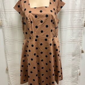 Isaac Mizrahi Live Brown & Black Rockabilly Fit And Flare Dress Size 18w